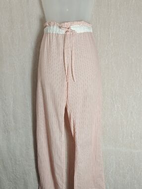 J. Crew Light Pink Striped Cotton Lounge Pants